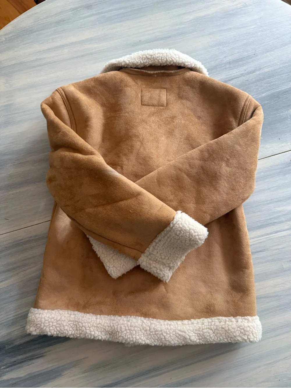 Old Navy Suede Luke Sherpa Jacket Girls 8